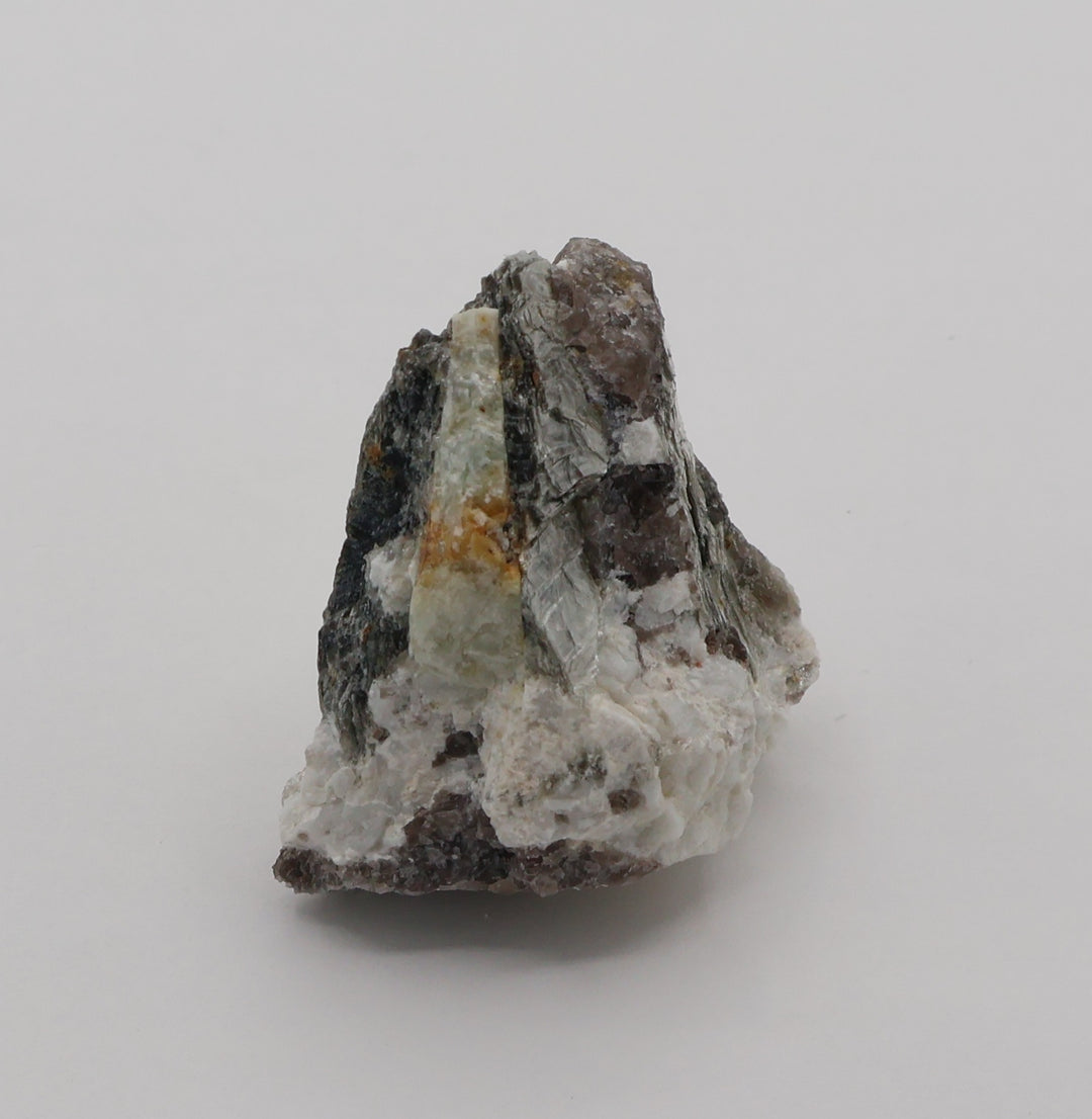 Sceptered Bi-Colour Beryl on Mica, Smoky Quartz and Feldspar