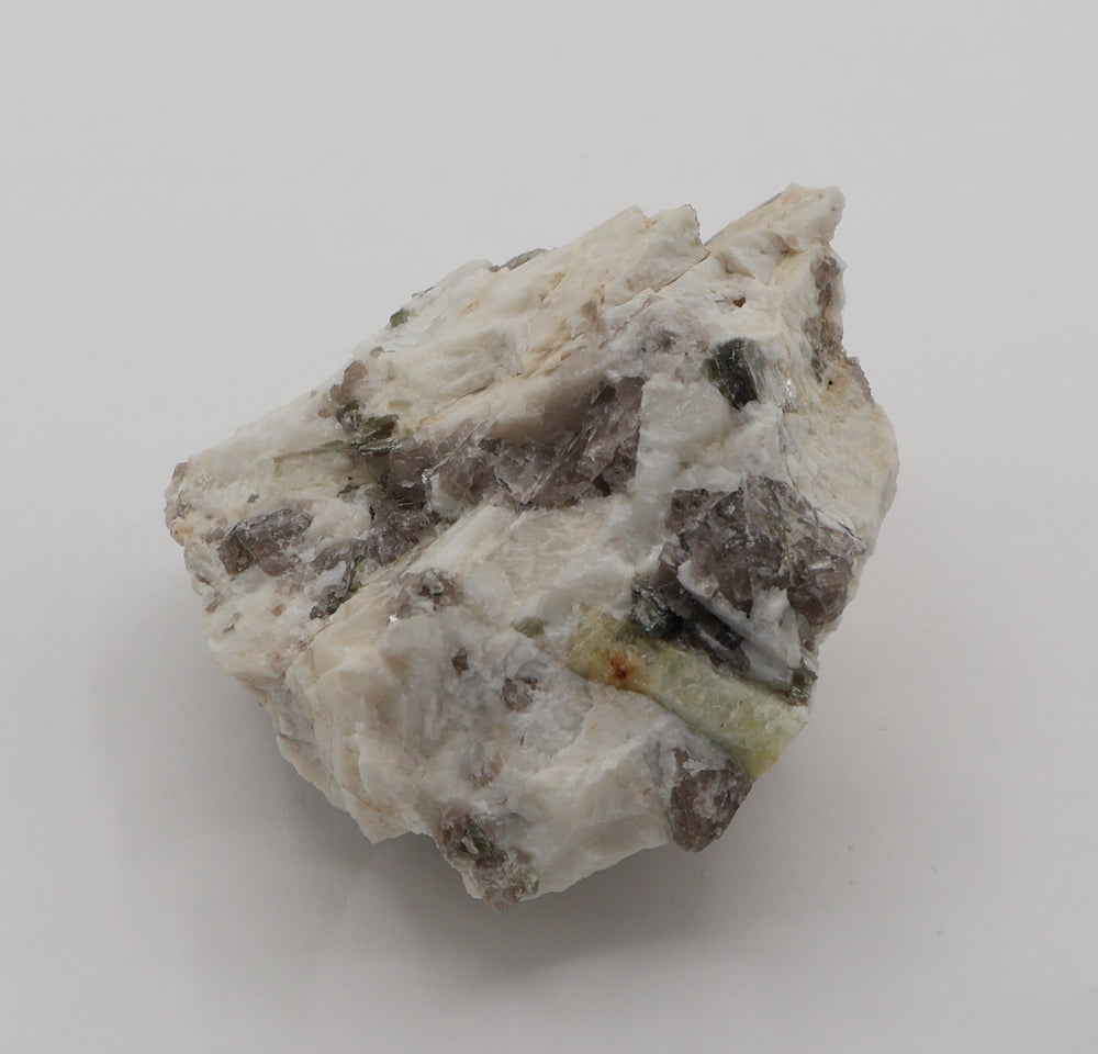 Bi-Colour Beryl with Mica on Smoky Quartz and Feldspar