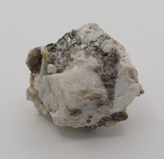 Bi-Colour Beryl with Mica on Smoky Quartz and Feldspar