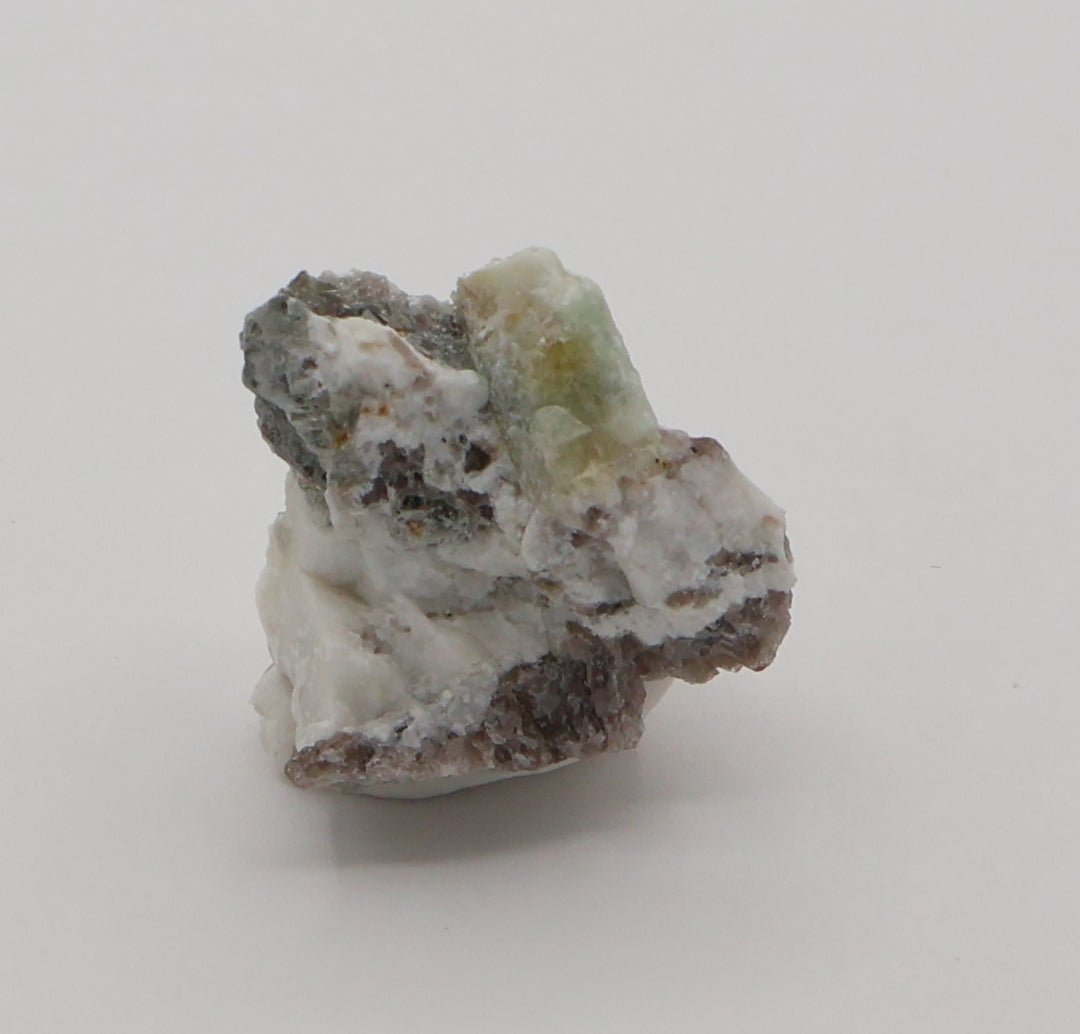 Sceptered Bi-Colour Beryl on Mica, Smoky Quartz and Feldspar
