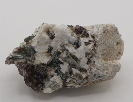 Aquamarine and Heliodor with Mica and Smoky Quartz on Feldspar