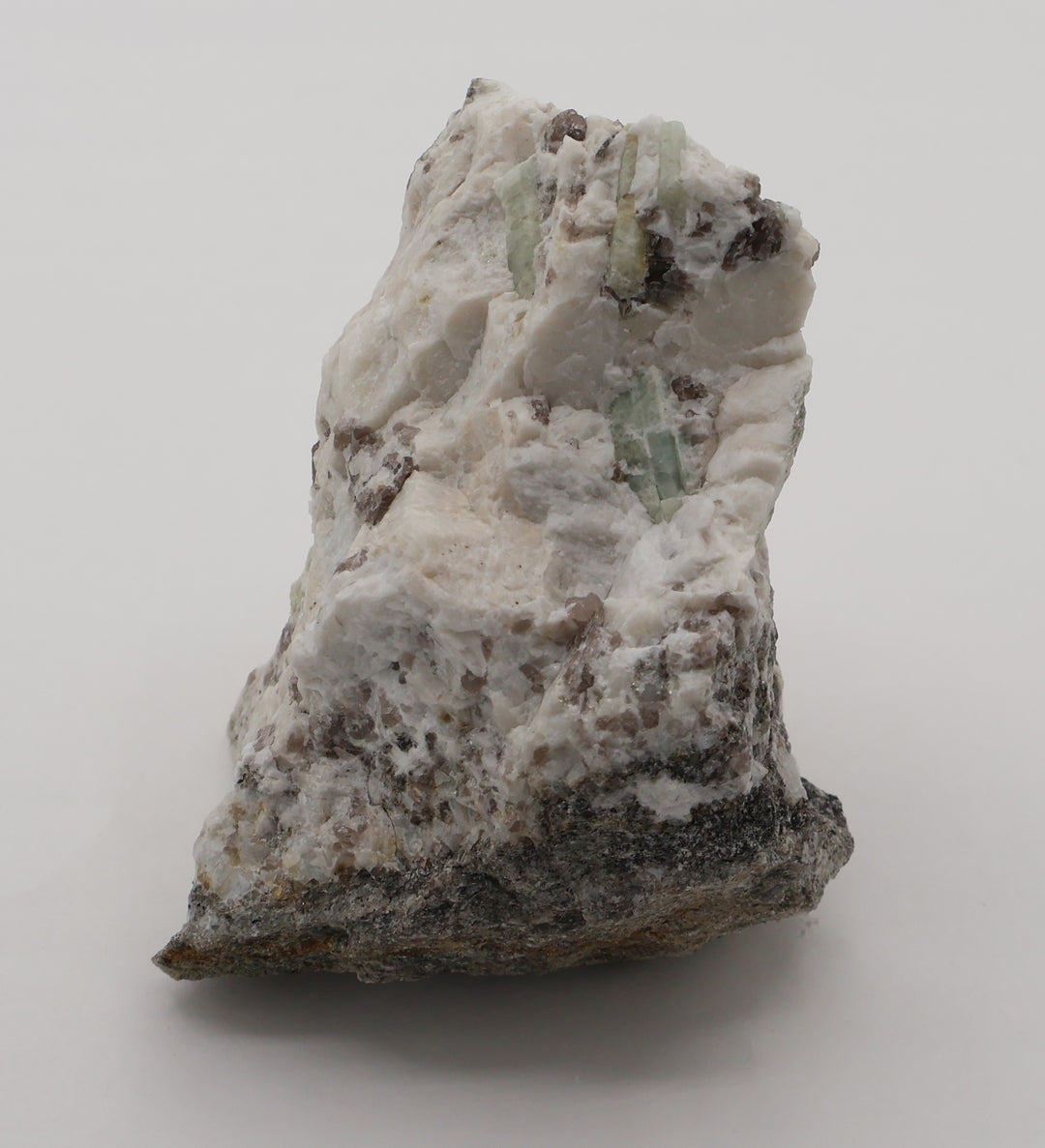 Aquamarine on Mica, Smoky Quartz, Feldspar