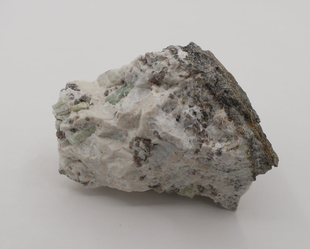 Aquamarine on Mica, Smoky Quartz, Feldspar