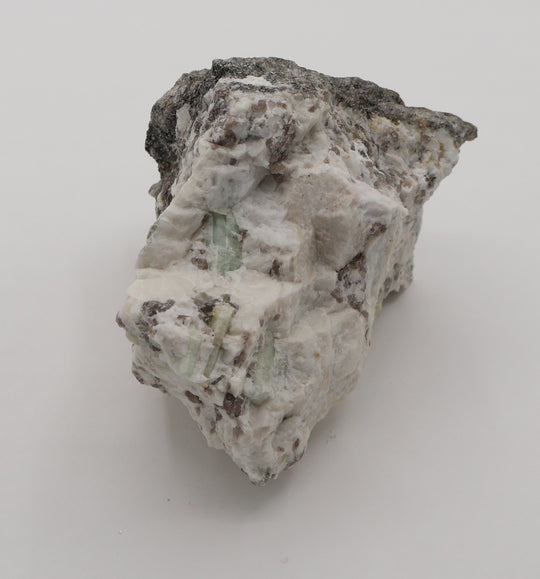 Aquamarine on Mica, Smoky Quartz, Feldspar