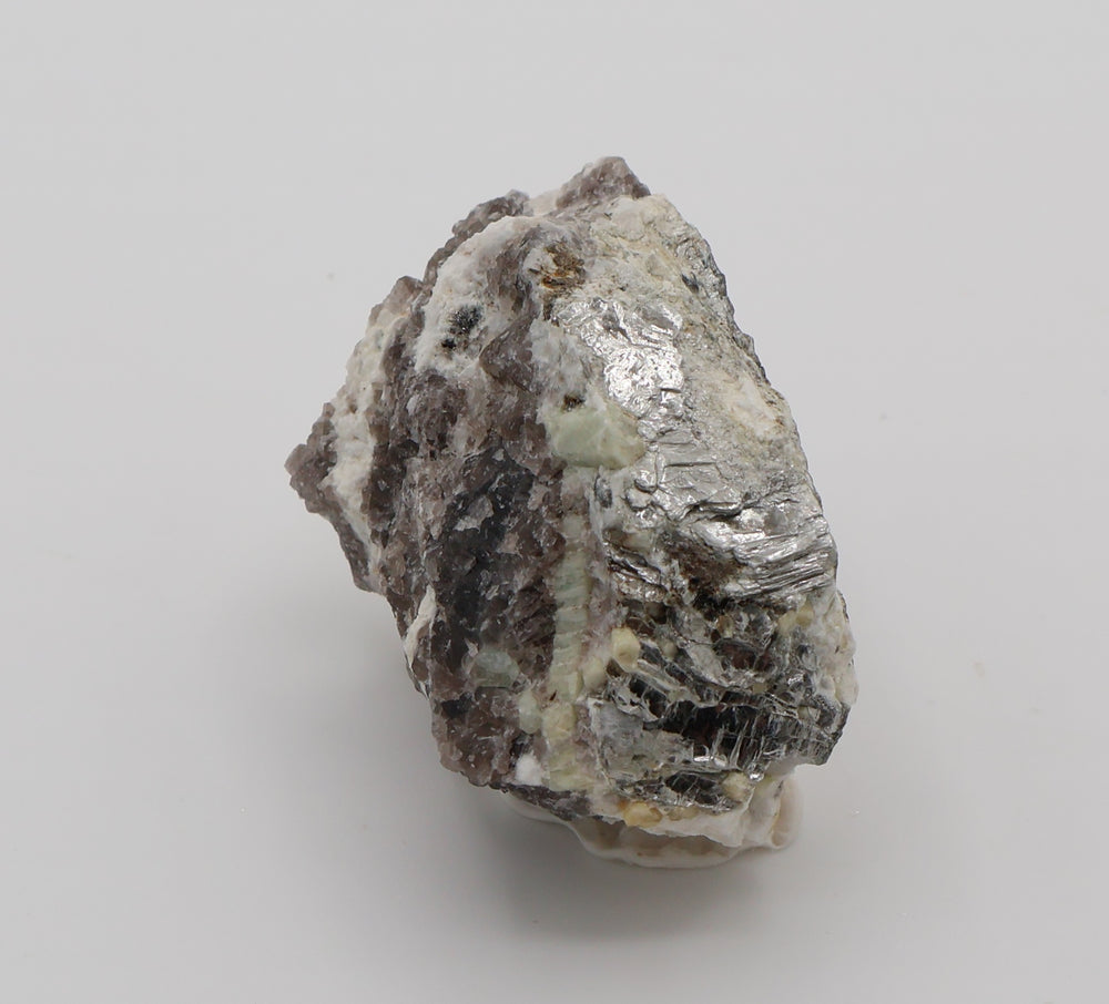 Aquamarine, Heliodor, Bi-Colour Beryl Cluster with Mica, Hematite, on Smoky Quartz and Feldspar
