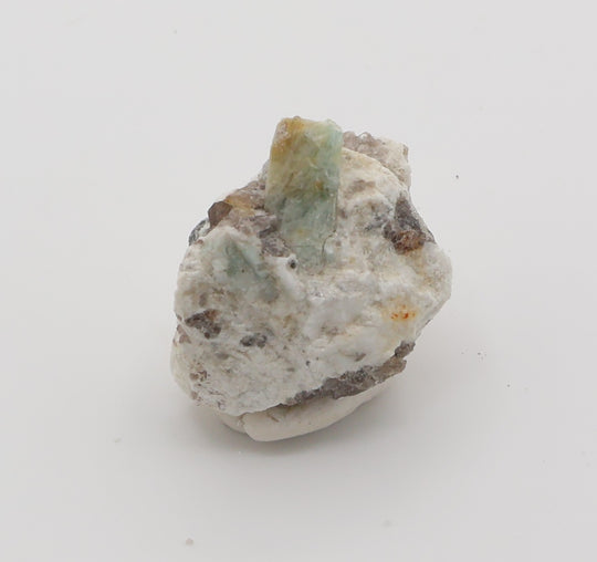 Bi-Colour Beryl with Mica on Smoky Quartz and Feldspar