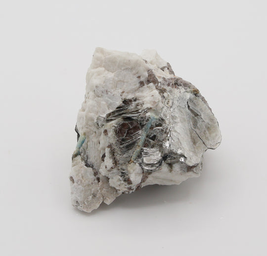 Aquamarine and Bi-Colour Beryl with Mica on Smoky Quartz and Feldspar
