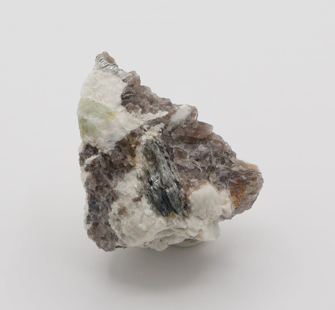 Aquamarine with Mica on Smoky Quartz and Feldspar