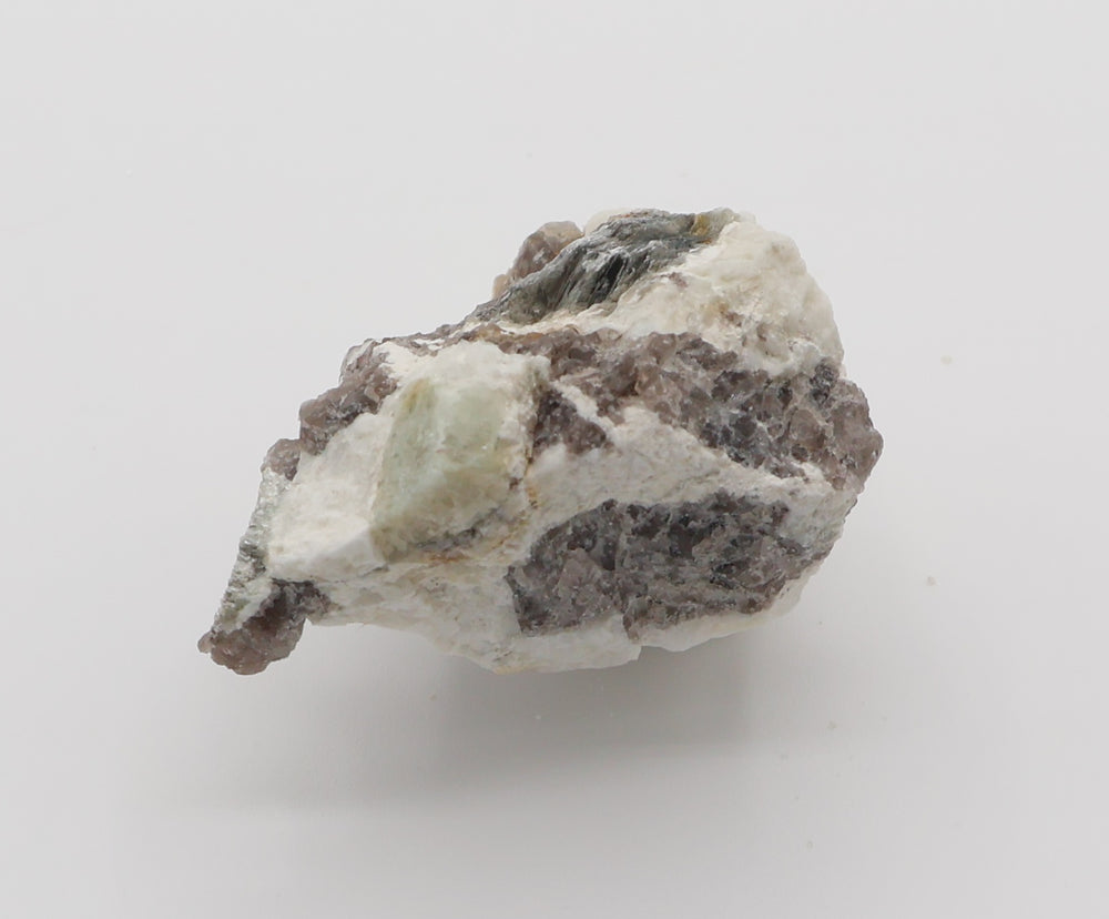 Aquamarine with Mica on Smoky Quartz and Feldspar