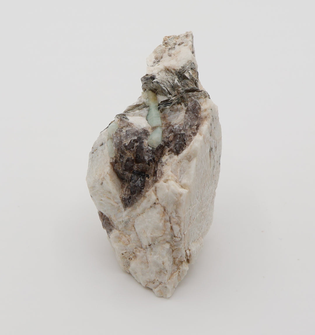 Bi-Colour Beryl with Mica on Smoky Quartz and Feldspar