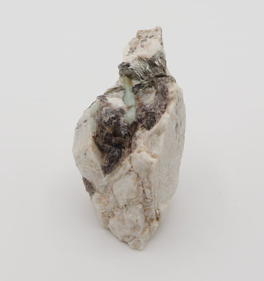 Bi-Colour Beryl with Mica on Smoky Quartz and Feldspar