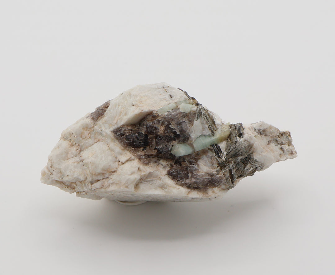 Bi-Colour Beryl with Mica on Smoky Quartz and Feldspar