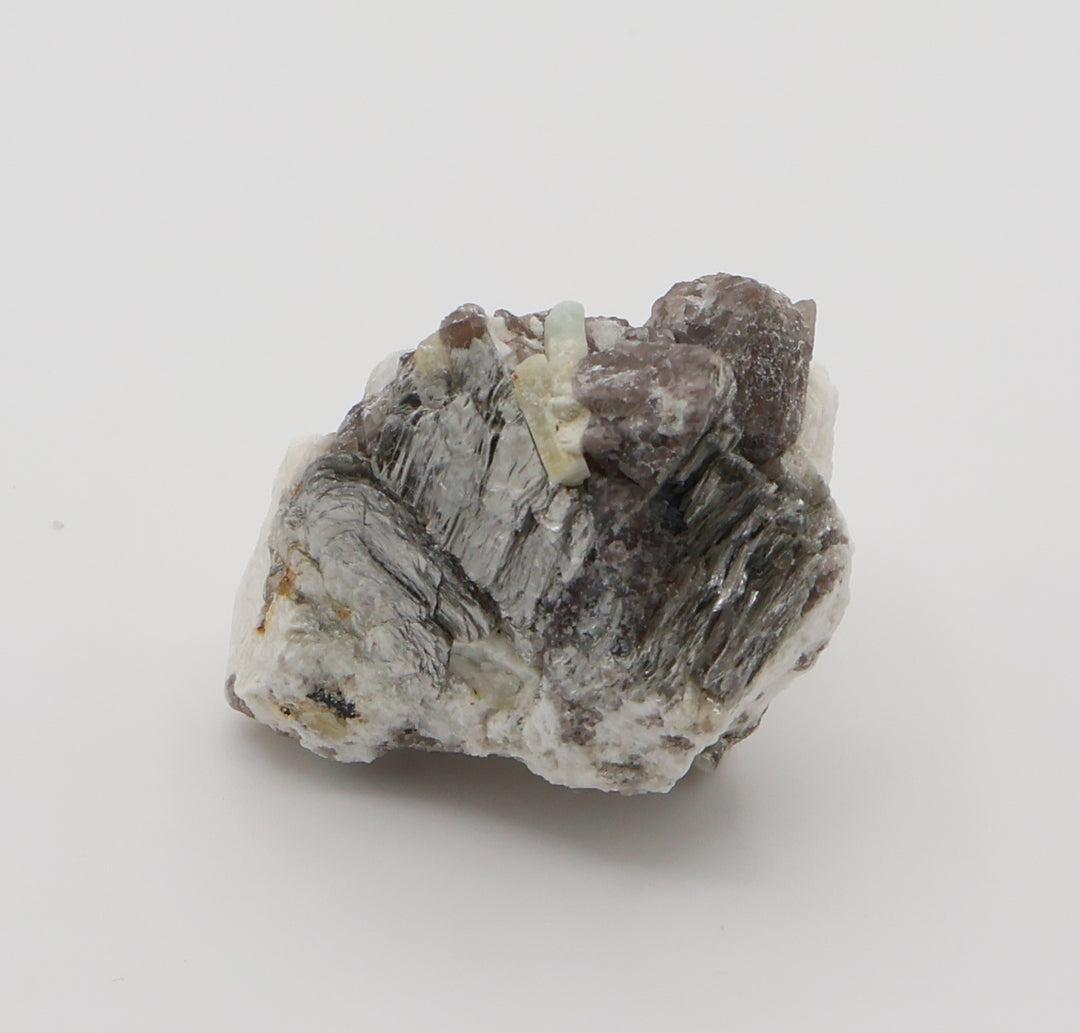 Aquamarine and Heliodor on Mica, Smoky Quartz, Feldspar