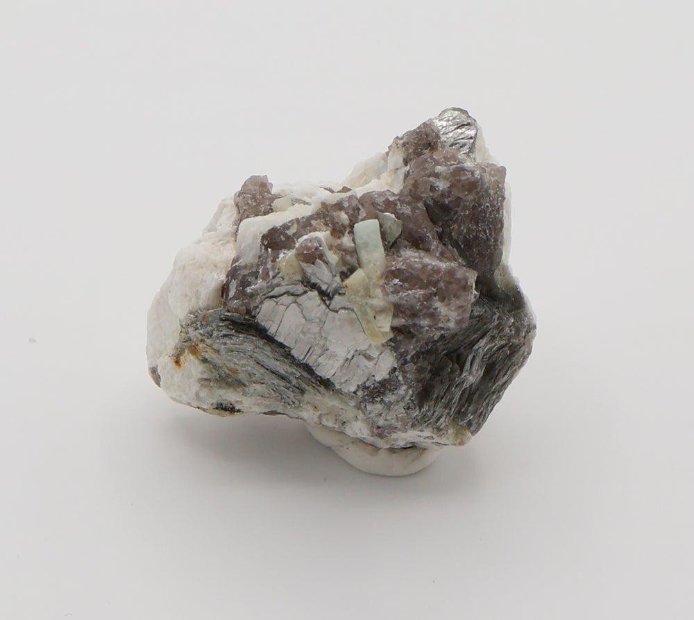 Aquamarine and Heliodor on Mica, Smoky Quartz, Feldspar