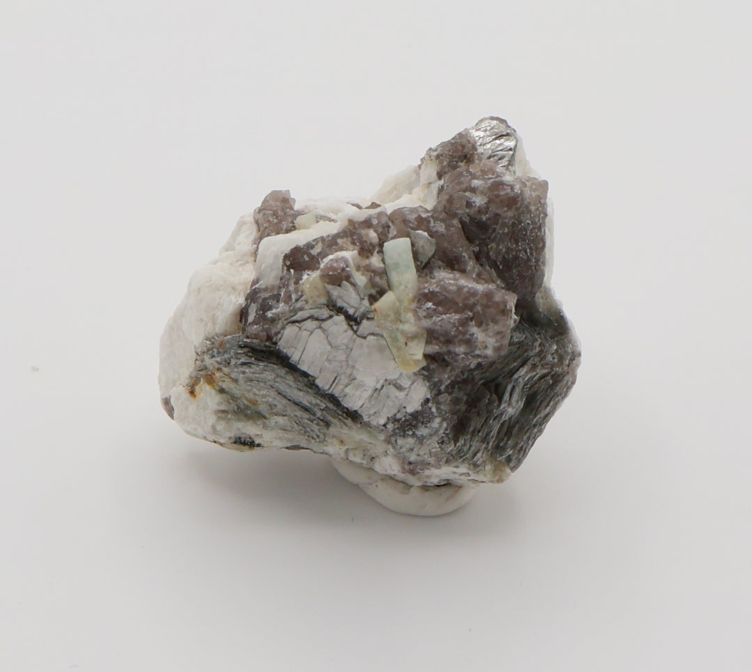 Aquamarine and Heliodor on Mica, Smoky Quartz, Feldspar
