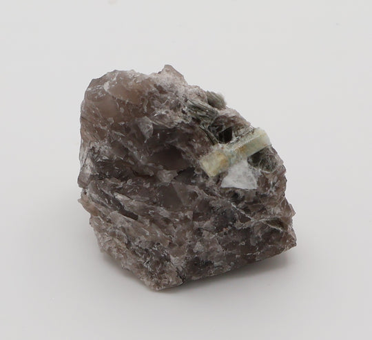 Aquamarine with Mica and Feldspar on Smoky Quartz