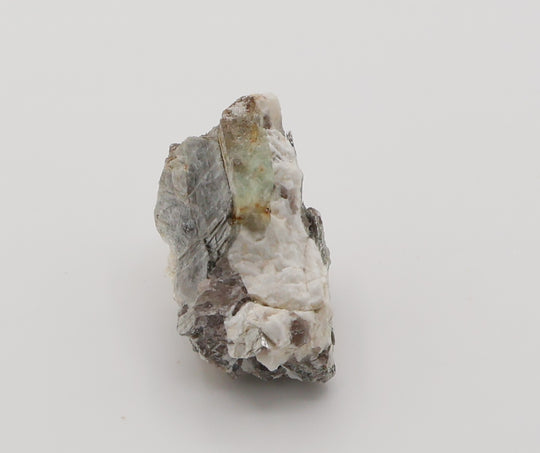 Sceptered Aquamarine on Mica, Smoky Quartz, Feldspar