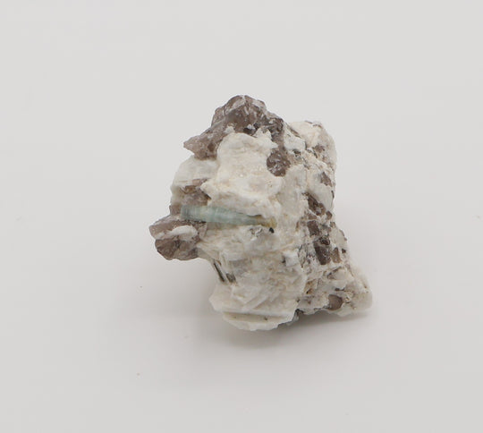 Bi-Colour Beryl and Aquamarine with Mica, Hematite, on Smoky Quartz and Feldspar