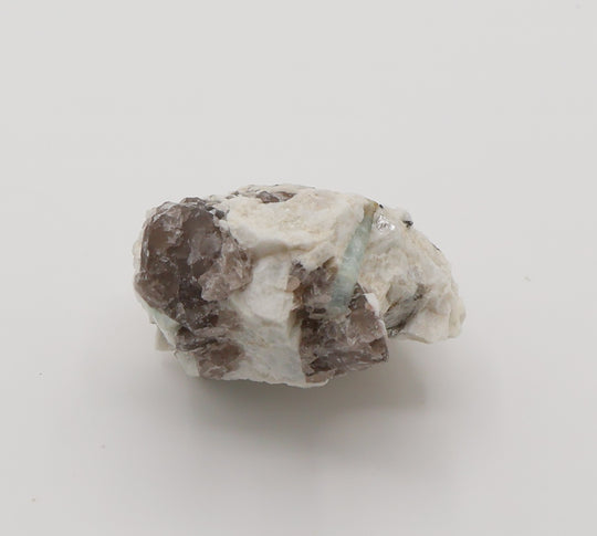 Bi-Colour Beryl and Aquamarine with Mica, Hematite, on Smoky Quartz and Feldspar