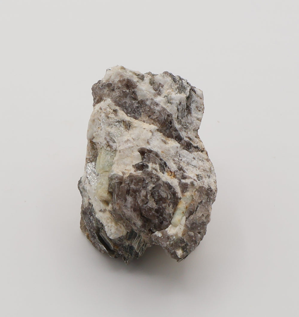 Sceptered Aquamarine with Mica on Smoky Quartz and Feldspar