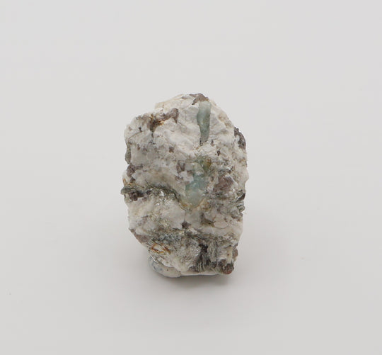 Sceptered Aquamarine with Spessartine Garnet on Mica, Smoky Quartz, Feldspar