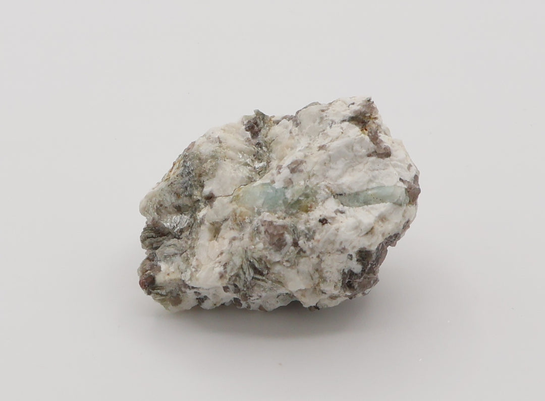 Sceptered Aquamarine with Spessartine Garnet on Mica, Smoky Quartz, Feldspar