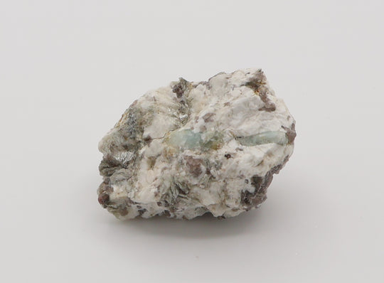 Sceptered Aquamarine with Spessartine Garnet on Mica, Smoky Quartz, Feldspar