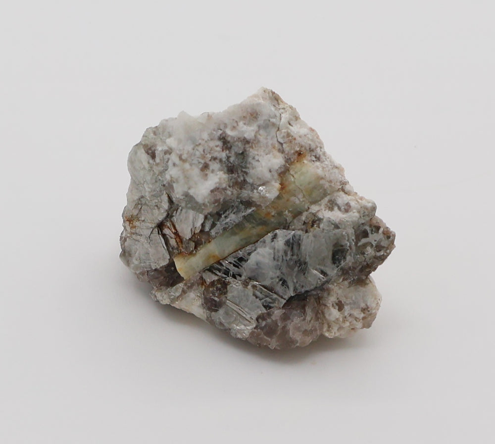 Heliodor on Mica, Smoky Quartz, Feldspar