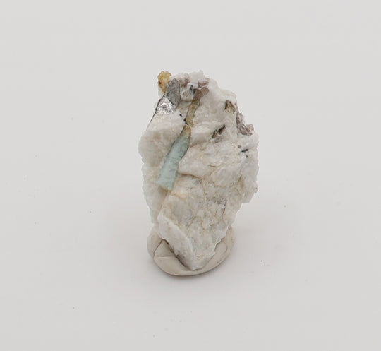 Bi-Colour Beryl with Mica and Smoky Quartz on Feldspar