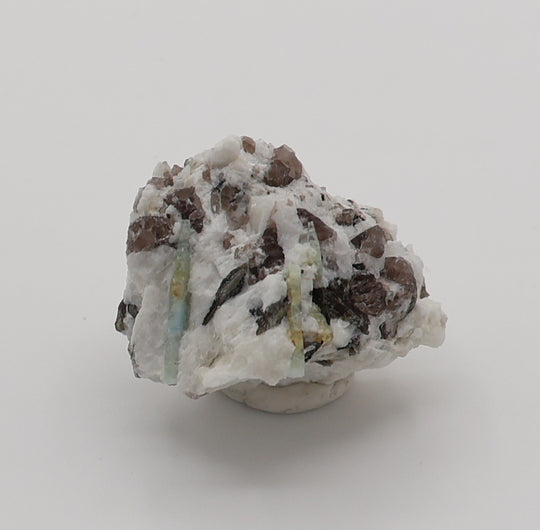 Bi-Colour Beryl with Mica on Smoky Quartz and Feldspar