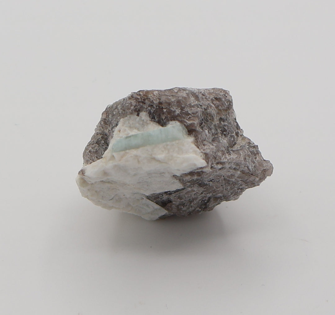 Aquamarine on Smoky Quartz and Feldspar