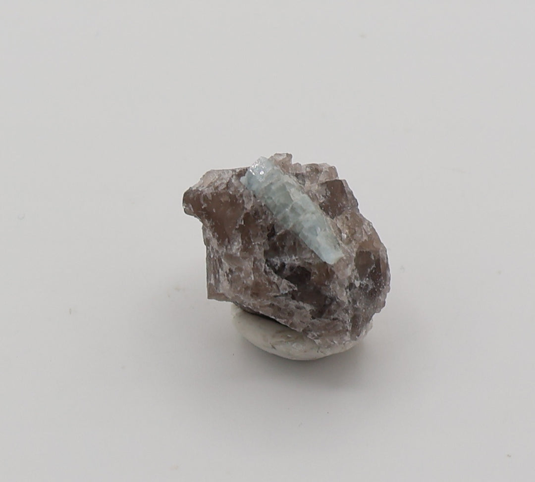Aquamarine on Smoky Quartz