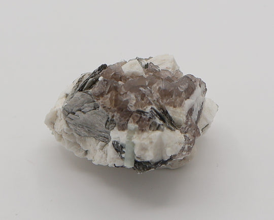 Aquamarine on Mica, Smoky Quartz, Feldspar
