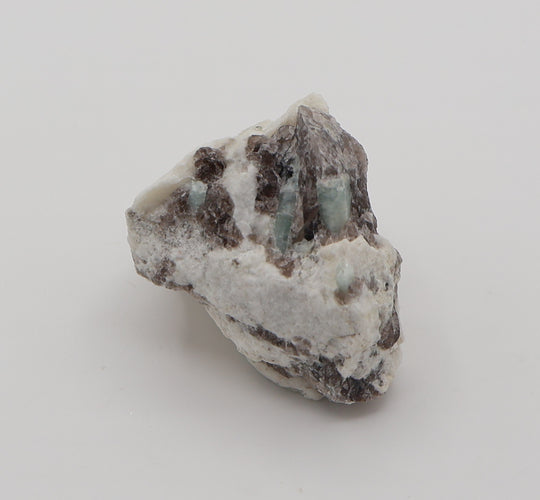 Aquamarine on Smoky Quartz and Feldspar