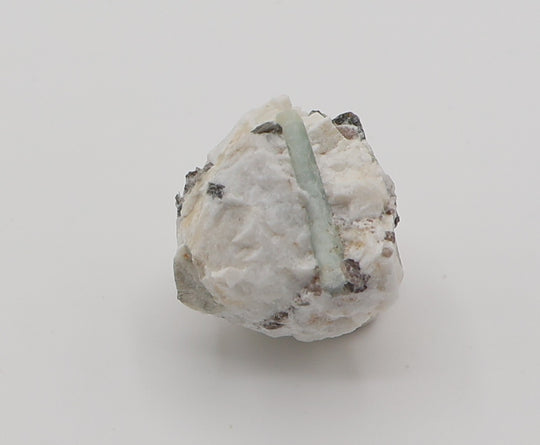 Aquamarine with Mica and Smoky Quartz on Feldspar