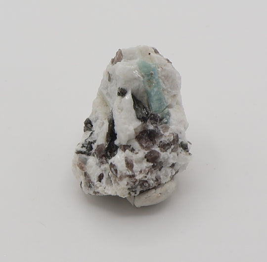 Aquamarine and Bi-Colour Beryl with Mica, on Smoky Quartz and Feldspar