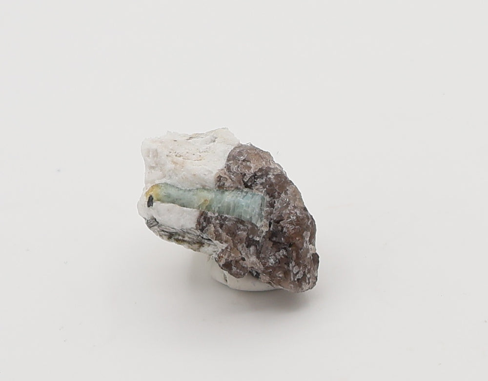 Bi-Colour Beryl with Hematite, Mica, on Smoky Quartz and Feldspar