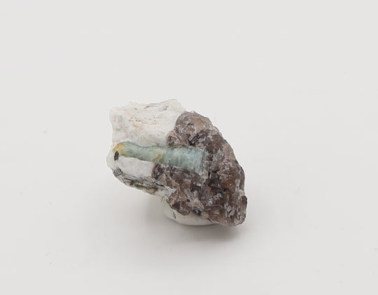 Bi-Colour Beryl with Hematite, Mica, on Smoky Quartz and Feldspar