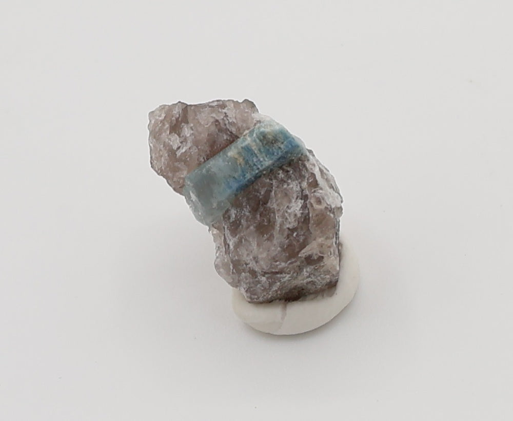 Aquamarine on Smoky Quartz