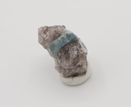 Aquamarine on Smoky Quartz