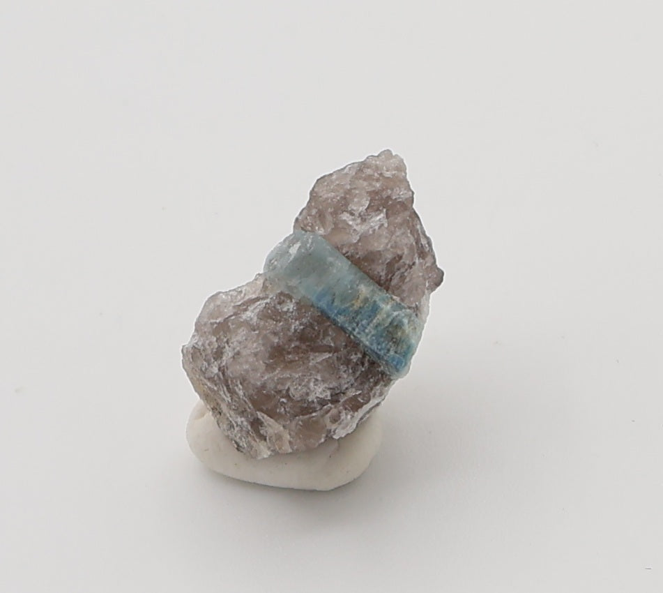 Aquamarine on Smoky Quartz