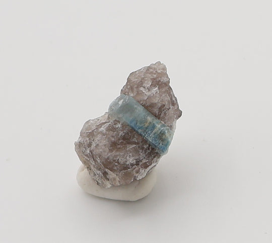 Aquamarine on Smoky Quartz