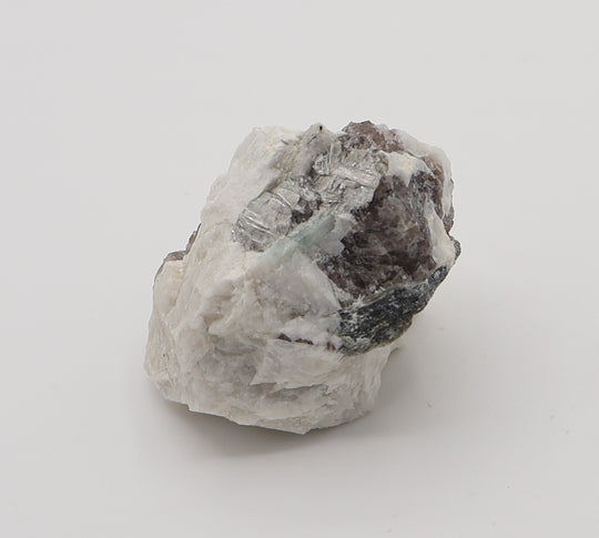 Aquamarine with Mica on Smoky Quartz and Feldspar