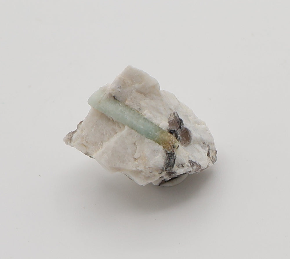 Bi-Colour Beryl with Mica and Smoky Quartz on Feldspar