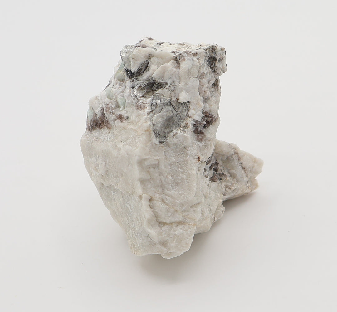 Aquamarine with Mica and Smoky Quartz on Feldspar