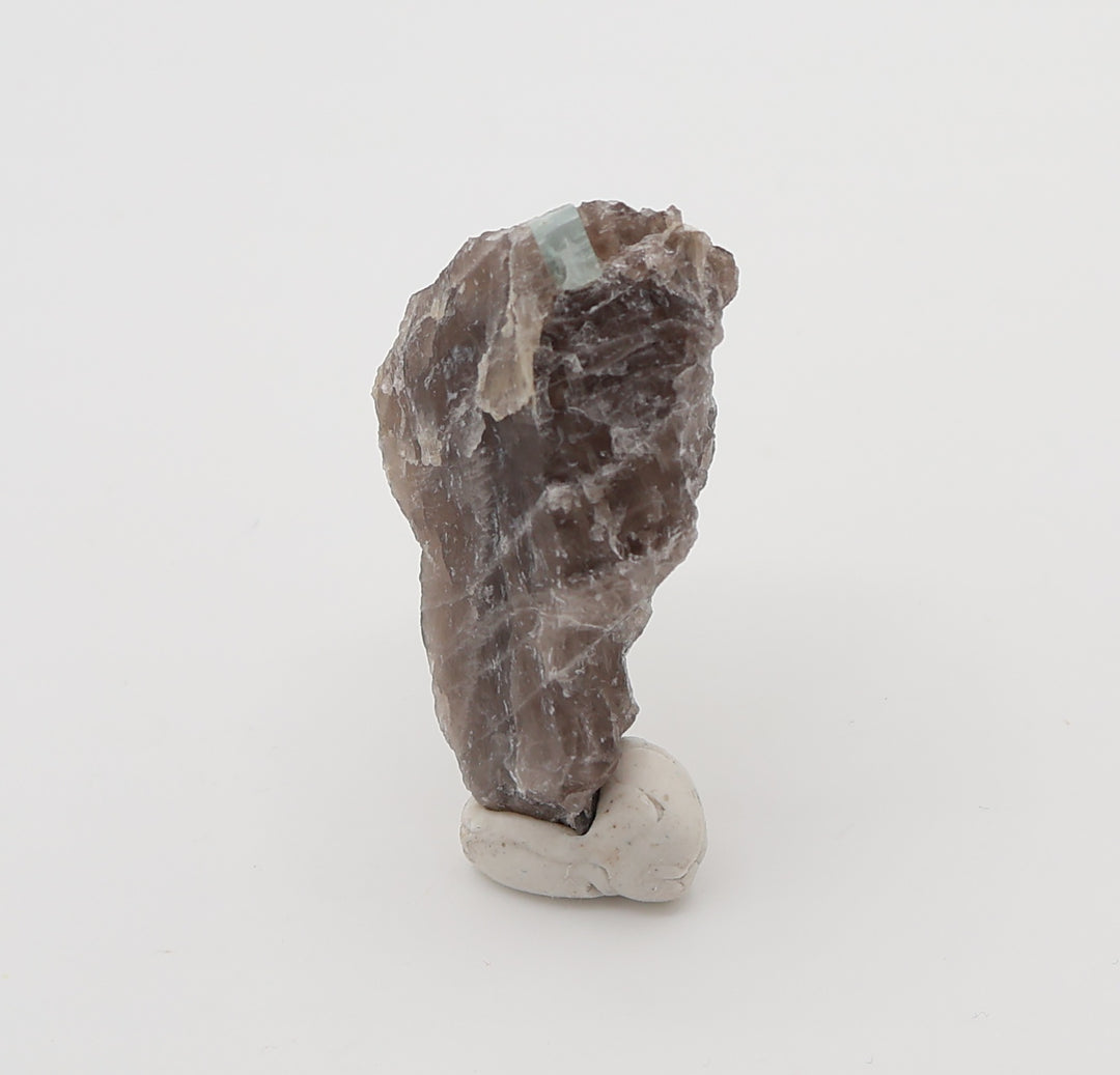 Aquamarine on Smoky Quartz