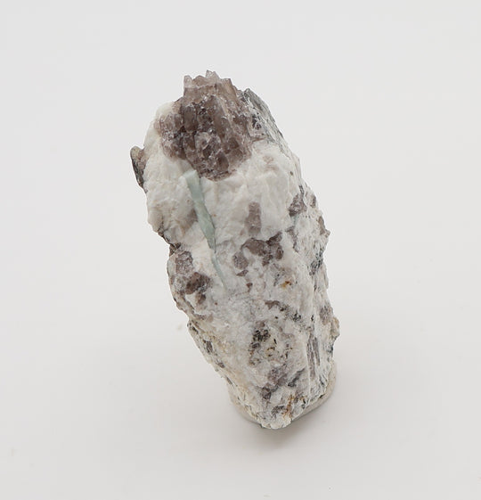 Aquamarine with Mica and Smoky Quartz on Feldspar