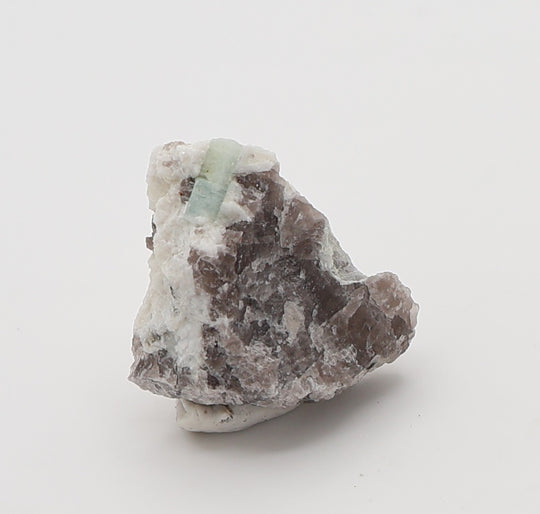 Aquamarine with Mica and Smoky Quartz on Feldspar