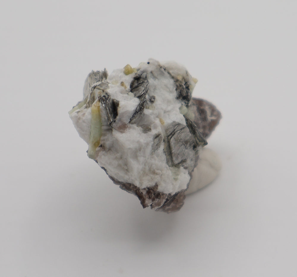 Heliodor Capped Aquamarine Cluster with Mica on Smoky Quartz and Feldspar