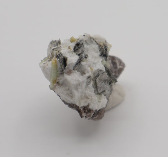 Heliodor Capped Aquamarine Cluster with Mica on Smoky Quartz and Feldspar